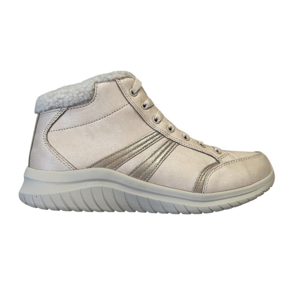 Skechers Everyday Crush Women’s Size 8 Wide Lace Up Boots Natural Color NIB  New